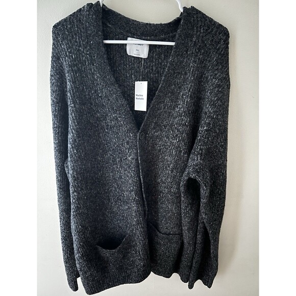 Old Navy Gray Long Sleeve Thick Knit Grandpa Cardigan Sweater XXXL Tall NWT - Picture 1 of 5